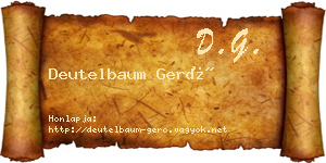 Deutelbaum Gerő névjegykártya
